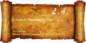 Loosz Annamária névjegykártya